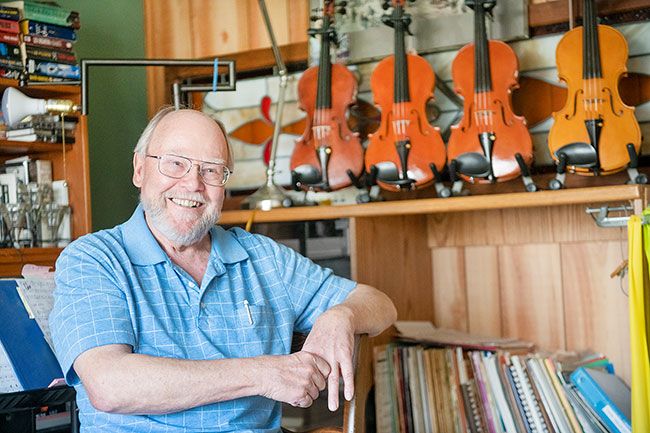 Rusty Rae/News-Register ## David Dalton started as a violinist, then decided to use his woodworking skills to make the intricate instruments. He starts with blocks or slabs of maple and spruce and carves the pieces to create the best sound.