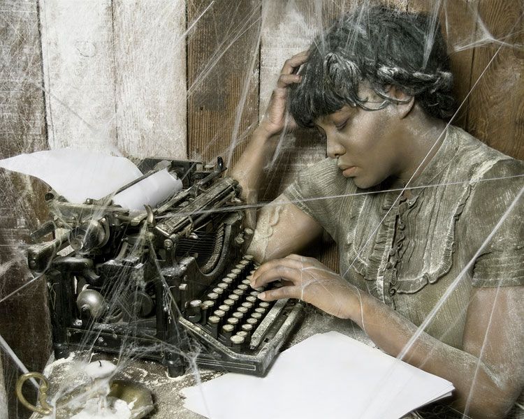 Photo courtesy of Jamila Clarke##This photo, titled “Wrote Nothing,” is photographer Jamila Clarke’s metaphor for procrastination. With its vintage clothing and Underwood No. 5 typewriter, it combines many of the common elements in Clarke’s photography -— especially her fascination with the aesthetics of the past.