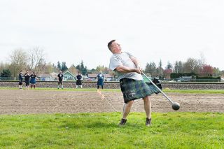 News-Register file photo/Marcus Larson##Highland Games competitor Ray Mabey practices one of the “heavy” events, which require strength, stamina and skill. He won’t be competing this weekend; rather, he’ll organize the competition, since he’s the athletic coordinator for the McMinnville Scottish Games. News-Register file photo/Marcus Larson##Highland Games competitor Ray Mabey practices one of the “heavy” events, which require strength, stamina and skill. He won’t be competing this weekend; rather, he’ll organize the competition, since he’s the athletic coordinator for the McMinnville Scottish Games.