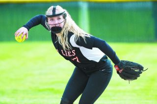 Marcus Larson/News-Register file photo##
Lexi McKinley fielded a grounder and fired it to first base in an earlier game. Marcus Larson/News-Register file photo##
Lexi McKinley fielded a grounder and fired it to first base in an earlier game.
