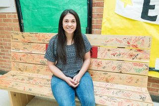 Marcus Larson/News-Register##McMinnville High School student body president Maria Martinez, seated on the 2016 senior bench, calls the leadership role challenging but rewarding. Marcus Larson/News-Register##McMinnville High School student body president Maria Martinez, seated on the 2016 senior bench, calls the leadership role challenging but rewarding.