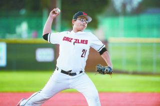 Marcus Larson/News-Register file photo##
Martin Lopez-Garcia returned the mound for the Grizzlies Tuesday against North Salem in a 2-1 Mac win. Marcus Larson/News-Register file photo##
Martin Lopez-Garcia returned the mound for the Grizzlies Tuesday against North Salem in a 2-1 Mac win.