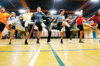 Rockne Roll / News-Register##McMinnville High School students practice a dance routine Wednesday at a rehearsal for the Mission Mac High pageant, which will be held at 7 p.m. Saturday in the McMinnvllle Community Center. Rockne Roll / News-Register##McMinnville High School students practice a dance routine Wednesday at a rehearsal for the Mission Mac High pageant, which will be held at 7 p.m. Saturday in the McMinnvllle Community Center.
