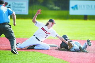 Marcus Larson/News-Register file photo##
Colton Smith, who was instrumental in the Grizzlies’ win over McKay, tags out a runner in action from an earlier game. Marcus Larson/News-Register file photo##
Colton Smith, who was instrumental in the Grizzlies’ win over McKay, tags out a runner in action from an earlier game.