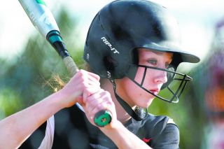 Rusty Rae/News-Register##
Ashley Rhoads is the picture of concentration in the on-deck circle. Rusty Rae/News-Register##
Ashley Rhoads is the picture of concentration in the on-deck circle.