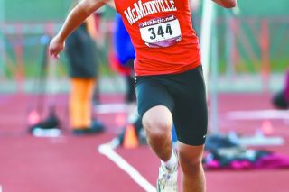 Rusty Rae/News-Register##
AJ Robledo won the triple jump and in the process set a school record in the event at the GVC District meet at West Salem. Rusty Rae/News-Register##
AJ Robledo won the triple jump and in the process set a school record in the event at the GVC District meet at West Salem.