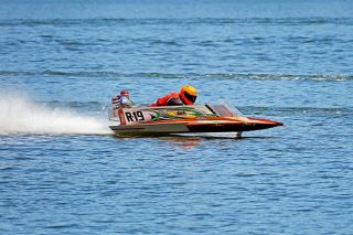 Photo by Gleason Racing Photography for the News-Register##
Drivers like Kyle Bahl (above) will test their skill against both competitors and the Willamette River.
It is a delicate balancing act at better than 60 mph in a 10-foot long boat (think about the last time you went fishing in a 10 foot row boat -- now think about it at 60 mph). Photo by Gleason Racing Photography for the News-Register##
Drivers like Kyle Bahl (above) will test their skill against both competitors and the Willamette River.
It is a delicate balancing act at better than 60 mph in a 10-foot long boat (think about the last time you went fishing in a 10 foot row boat -- now think about it at 60 mph).