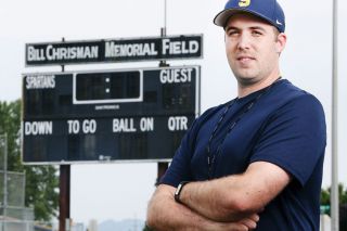 Rockne Roll/News-Register##
Sheridan High School head football coach Jacob Peterson, pictured at Bill Chrisman Memorial Field in Sheridan prior to a spring practice session. Rockne Roll/News-Register##
Sheridan High School head football coach Jacob Peterson, pictured at Bill Chrisman Memorial Field in Sheridan prior to a spring practice session.