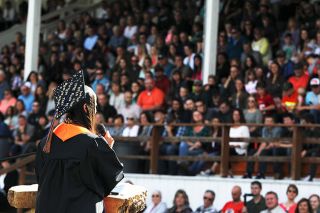 Rockne Roll/News-Register##
Valedictorian Emily Lockhart addresses her classmates and the crowd during the commencement exercises for the Yamhill-Carlton High School Class of 2017, held Sunday, June 11, at Laughlin Field in Yamhill. Rockne Roll/News-Register##
Valedictorian Emily Lockhart addresses her classmates and the crowd during the commencement exercises for the Yamhill-Carlton High School Class of 2017, held Sunday, June 11, at Laughlin Field in Yamhill.