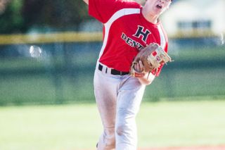 Marcus Larson/News-Register##
Hyder’s relief pitcher Ryan Cahill delivers a fastball to home plate. In Cahill’s first outing of the season, he surrendered one run in two innings of work. Marcus Larson/News-Register##
Hyder’s relief pitcher Ryan Cahill delivers a fastball to home plate. In Cahill’s first outing of the season, he surrendered one run in two innings of work.