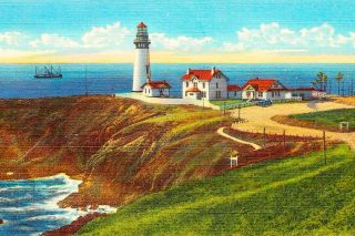 Postcard image##Yaquina Head Lighthouse — the tallest on the Oregon Coast — as it appeared around 1920. Postcard image##Yaquina Head Lighthouse — the tallest on the Oregon Coast — as it appeared around 1920.