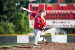 Marcus Larson/News-Register##
Hyder baseball starting pitcher Everett Hensley delivers a pitch to home plate in the game against Canby. Marcus Larson/News-Register##
Hyder baseball starting pitcher Everett Hensley delivers a pitch to home plate in the game against Canby.