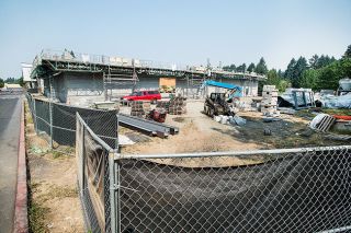 Marcus Larson/News-Register##Construction crews work on the site of WinCo Food’s expansion in McMinnville. Marcus Larson/News-Register##Construction crews work on the site of WinCo Food’s expansion in McMinnville.