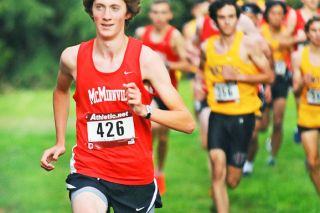 Malia Riggs/for the News-Register##
Grizzly cross country runner David Chupp leads the pack at Joe Dancer Park. Malia Riggs/for the News-Register##
Grizzly cross country runner David Chupp leads the pack at Joe Dancer Park.