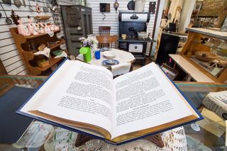 Marcus Larson/News-Register##The museum includes a kitchen area with an array of vintage cookbooks. Marcus Larson/News-Register##The museum includes a kitchen area with an array of vintage cookbooks.