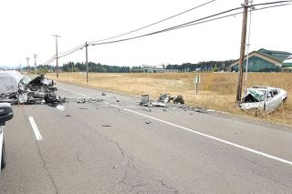 Oregon State Police photo##Three people died in a head-on collision Saturday. Oregon State Police photo##Three people died in a head-on collision Saturday.