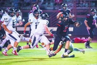 Marcus Larson/News-Register##
Odin Thorson gives McMinnville an additional offensive threat as well as a robust presence in the defensive secondary. Marcus Larson/News-Register##
Odin Thorson gives McMinnville an additional offensive threat as well as a robust presence in the defensive secondary.