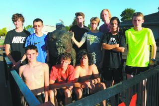 Rusty Rae/News-Register##
Grizzly cross country team includes: Back row: From the left, David Chupp, Aidan Blackburn, Parker Williams, Zane Fodge, and Luke Larson. Front Row, from the left, Marcus Graham, Cody Brown, Michael Abeyta, Rodrigo “Roddy” Arriage, and Keyler Johnson. Rusty Rae/News-Register##
Grizzly cross country team includes: Back row: From the left, David Chupp, Aidan Blackburn, Parker Williams, Zane Fodge, and Luke Larson. Front Row, from the left, Marcus Graham, Cody Brown, Michael Abeyta, Rodrigo “Roddy” Arriage, and Keyler Johnson.