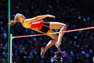Rockne Roll/News-Register##
McMinnville’s Hallie Johnson goes up and over the bar in the Class 6A Girls High Jump at the 2017 OSAA Track and Field State Championships at Hayward Field in Eugene. Rockne Roll/News-Register##
McMinnville’s Hallie Johnson goes up and over the bar in the Class 6A Girls High Jump at the 2017 OSAA Track and Field State Championships at Hayward Field in Eugene.