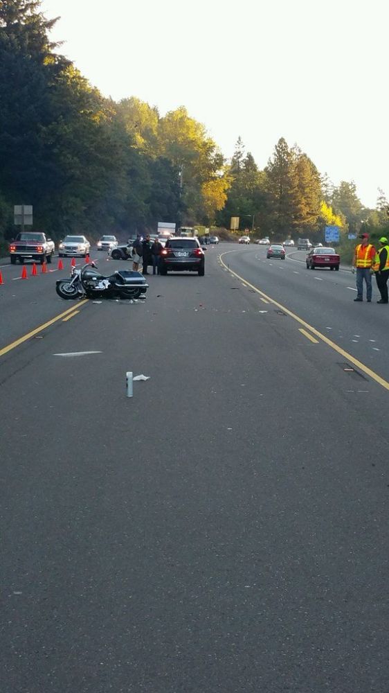 Courtesy Oregon State Police##A Newberg motorcyclist was killed Wednesday morning in a crash on Highway 99W.