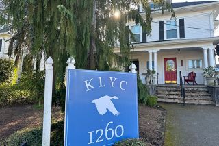 Kirby Neumann-Rea/News-Register##New owner Richard Mason built a broadcasting studio in a vintage home on Evans Street before returning KLYC-1260 to the air in March.