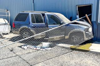 McMinnville Police Department##Jamar N. Bell of Portland allegedly drove through a field, into two chain link fences and over a pile of lumber Saturday before crashing into the side of a building near the McMinnville Municipal Airport. McMinnville Police Department##Jamar N. Bell of Portland allegedly drove through a field, into two chain link fences and over a pile of lumber Saturday before crashing into the side of a building near the McMinnville Municipal Airport.