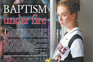 Rusty Rae/News-Register##
Ashley Rhoads waits pensively in the Grizzly dugout while teammates take on the Celts with their bats. Rusty Rae/News-Register##
Ashley Rhoads waits pensively in the Grizzly dugout while teammates take on the Celts with their bats.