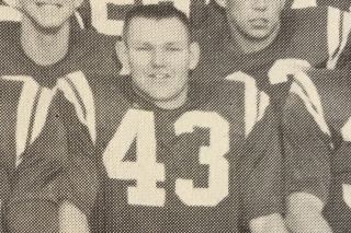 Copy from Oak Leaves, Linfield Yearbook##
Howard Morris is his now retired number 43 jersey. Copy from Oak Leaves, Linfield Yearbook##
Howard Morris is his now retired number 43 jersey.