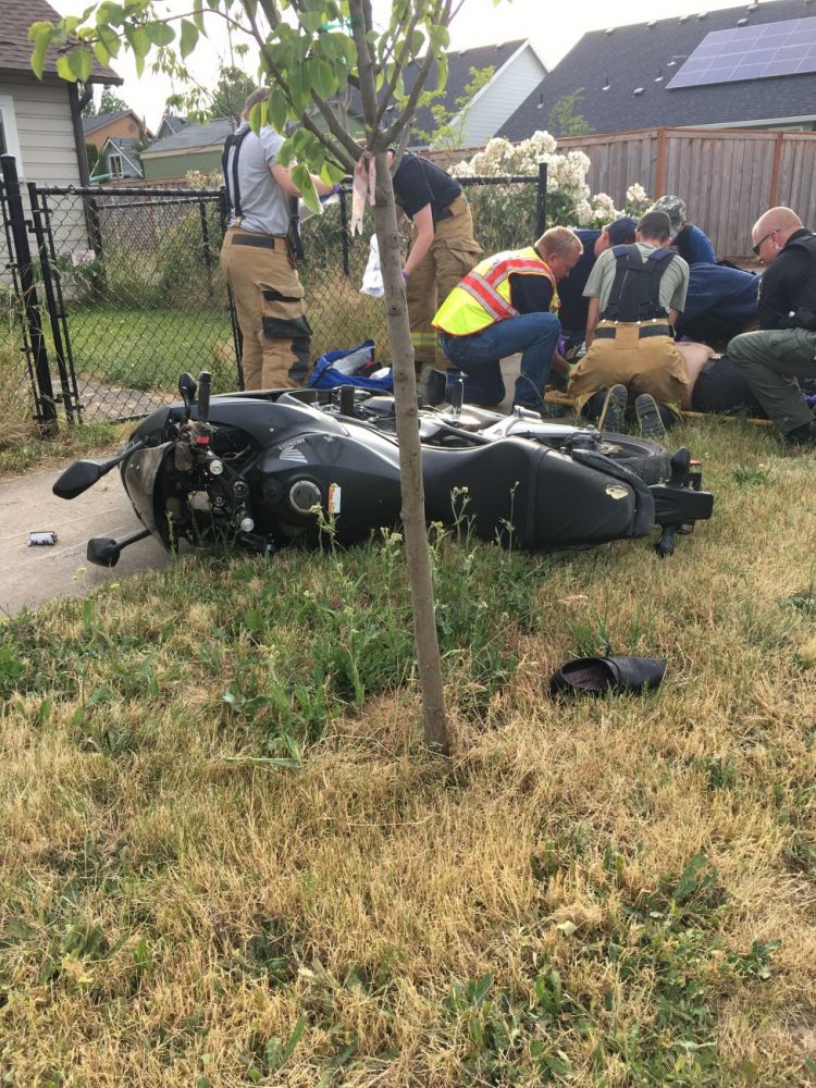 Photos courtesy Yamhill County Sheriff s Office##A McMinnville motorcyclist was injured after he crashed in Dayton Wednesday night following a high-speed pursuit