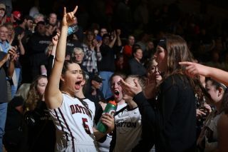 Rockne Roll/News-Register##
Dayton s Gabby Shadden celebrates her team s 55-45 victory over Coquille in the semifinals of the state tournament. Rockne Roll/News-Register##
Dayton s Gabby Shadden celebrates her team s 55-45 victory over Coquille in the semifinals of the state tournament.