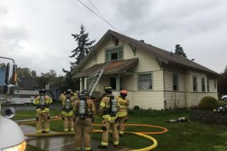Submitted photos##Sheridan firefighters quickly brought a house fire under control Wednesday evening. Submitted photos##Sheridan firefighters quickly brought a house fire under control Wednesday evening.