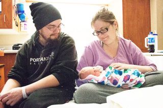 Marcus Larson / News-Register##Katie Hardy and Justin Shoemaker  with Aurora.