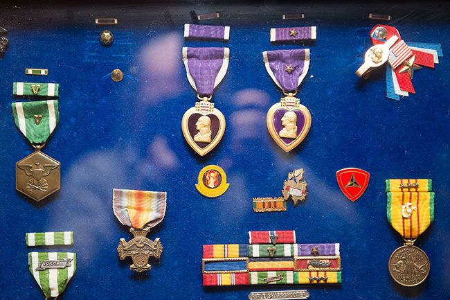 Rusty Rae/News-Register##
Bob Moxley received the Bronze Star, Purple Hearts and other awards for his service in Vietnam. For years, he refused the medals, saying they reminded him of terrible times.