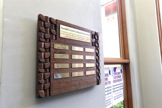 Marcus Larson/News-Register file photo##The Yamhill County Cultural Asset Award hanging in the McMinnville CIty Library.