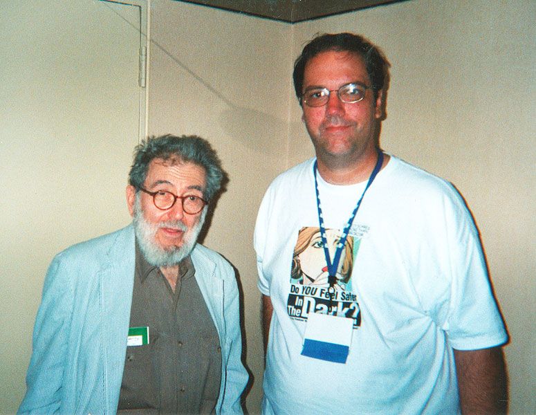 Submittted photo##Journalist, First Amendment advocate and jazz historian Nat Hentoff met with Tom Henderson in 2004 at the Society of Professional Journalists convention in New York City. Henderson was the president of the Oregon chapter of SPJ at the time.
