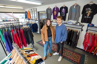 Rachel Thompson/News-Register
##
Jaiden Holden. left, will manage the GOAT NW Vintage Clothing store at 11th and Adams streets, which was founded and is owned by Grant Blodgette. The 2019 Linfield graduate said he wants to make this the premier vintage clothing outlet -- the  Greatest of All Time. 