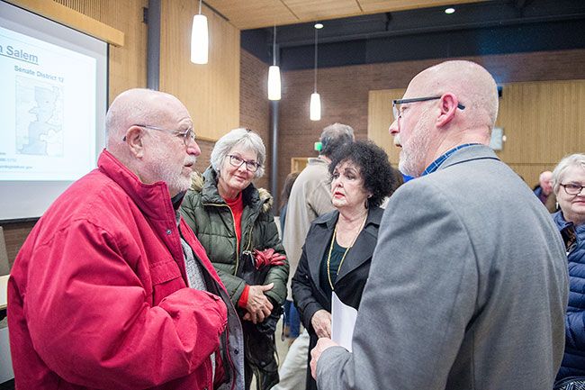 News-Register file photo##Ron Noble at a town hall in February of this year.