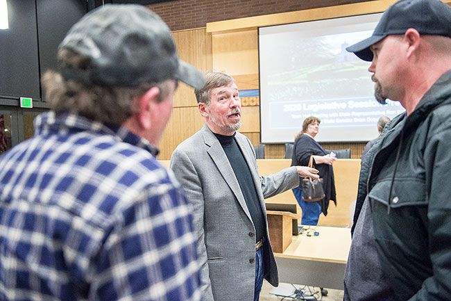 News-Register file photo##Brian Boquist at a town hall in February of this year.