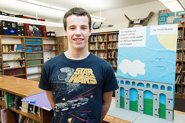 Marcus Larson/News-Register##Good Citizen winner Daniel Mather is a top student at Amity High School. He plans to combine interests in history, math and science in his senior project, building a 4-foot-long working model of a Roman aqueduct out of Legos.