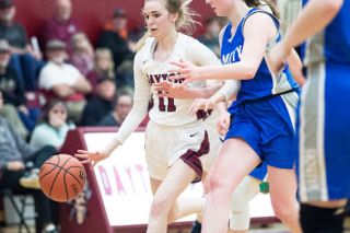 Marcus Larson/News-Register file photo##
McKenna Cloud (11), the Pirates’ veteran leader, has emerged as a vital piece in head coach Matt West’s rebuild of the Dayton girls basketball program. Marcus Larson/News-Register file photo##
McKenna Cloud (11), the Pirates’ veteran leader, has emerged as a vital piece in head coach Matt West’s rebuild of the Dayton girls basketball program.