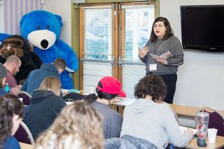 Marcus Larson / News-Register##Lucy Diaz leads the Stewards of Children training at Juliette s House. Volunteer teen program leaders attended the training Feb. 22. Marcus Larson / News-Register##Lucy Diaz leads the Stewards of Children training at Juliette s House. Volunteer teen program leaders attended the training Feb. 22.
