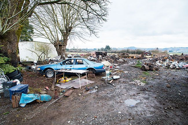 Marcus Larson/News-Register ## View of the Hendricks Road property in Carlton that became a unique solid waste nuisance case when the property owner died but people living in RVs there remained.
