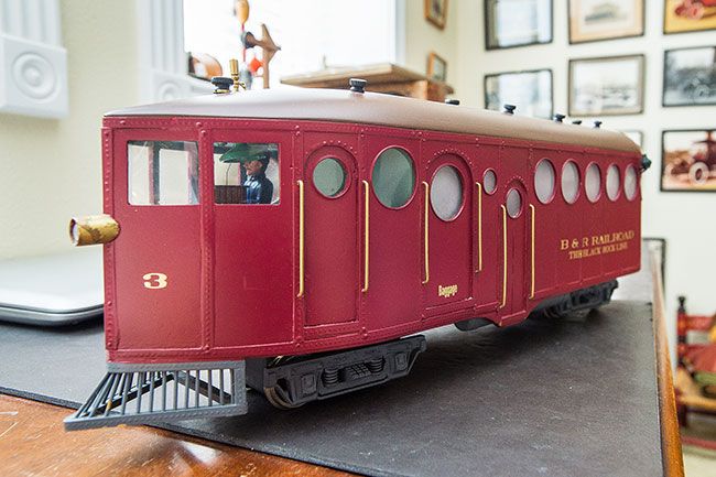 Marcus Larson/News-Register ## Jim Dunk’s model of a McKeen Motor Car, circa 1910-1927, the first model engine Dunk ever made.