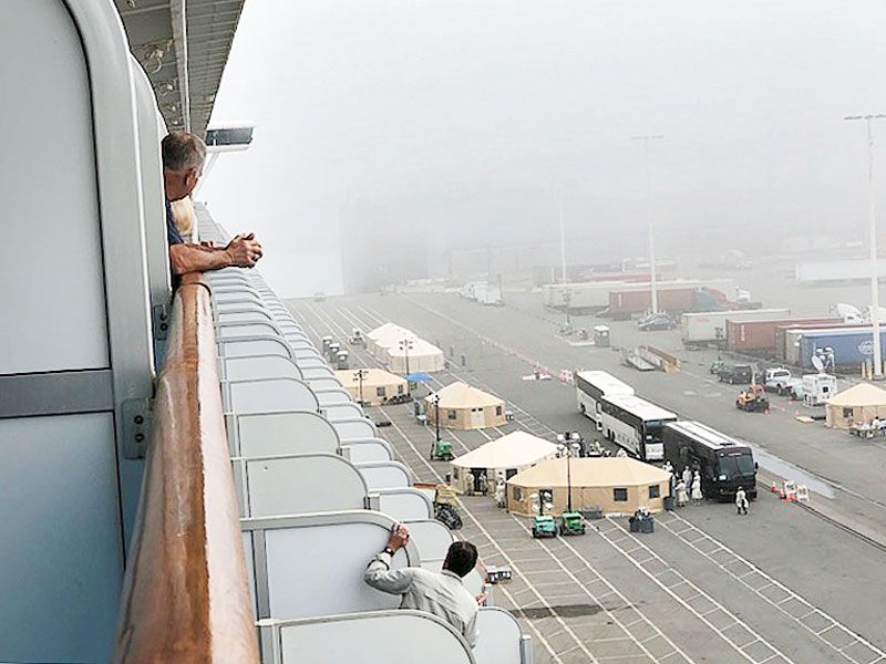 Submitted Photo##
Scene from the Diamond Princess cruise ship as officials prepared to quarantine people when they left.