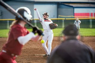 Rusty Rae/News-Register##Mackenzie Roberts punched out 15 Central Catholic hitters, starting the season off with a dominant performance. Roberts is expected to have a bigger role in the circle this season, joining Mackenzie Bekofsky as the team’s primary pitchers. Rusty Rae/News-Register##Mackenzie Roberts punched out 15 Central Catholic hitters, starting the season off with a dominant performance. Roberts is expected to have a bigger role in the circle this season, joining Mackenzie Bekofsky as the team’s primary pitchers.