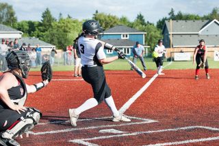 Marcus Larson/News-Register file photo##
Dayton’s Catie Jacks launches a home run during the team’s playoff run last season. Jacks helped the team secure its second state championship in four years. Marcus Larson/News-Register file photo##
Dayton’s Catie Jacks launches a home run during the team’s playoff run last season. Jacks helped the team secure its second state championship in four years.
