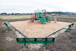 Marcus Larson/News-Register##
New playground equipment has been installed in the new housing development in anticipation of more children in the area. The school district is watching growth, but says it doesn t expect to need new schools for many years. Marcus Larson/News-Register##
New playground equipment has been installed in the new housing development in anticipation of more children in the area. The school district is watching growth, but says it doesn t expect to need new schools for many years.