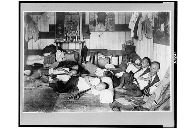 ##The British drove the opium trade throughout Asia from the late 1700s to early 1900s. Pictured here, from Library of Congress files, is one of the ugly results — an opium den operating openly in Manila, Philippines.