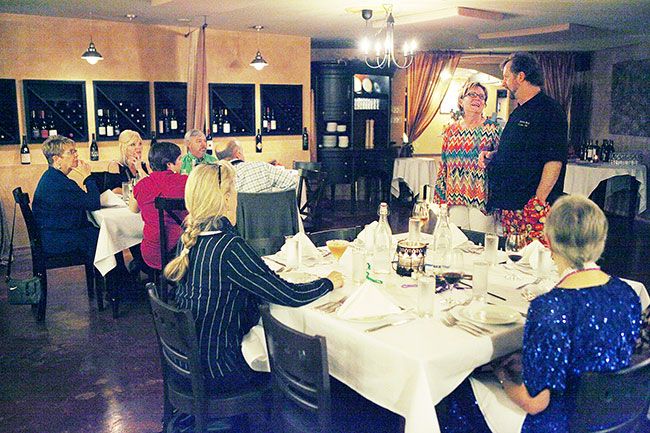 News-Register file photo ## Janice Patrice Bleck and Martin Bleck, pictured here during a 2016 Winter Wednesday Supper Series event, recently sold Subterra - A Wine Cellar Restaurant to new owners and have retired to the Oregon coast. The Blecks operated the restaurant, along with a catering company, for more than a decade in Newberg.