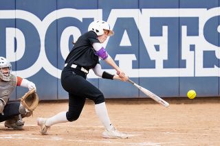 Marcus Larson/News-Register file photo##
Linfield senior right fielder Baily Paul, pictured during the Wildcats’ game against La Verne last month, led her team to the regular-season Northwest Conference title last weekend against Pacific. Marcus Larson/News-Register file photo##
Linfield senior right fielder Baily Paul, pictured during the Wildcats’ game against La Verne last month, led her team to the regular-season Northwest Conference title last weekend against Pacific.